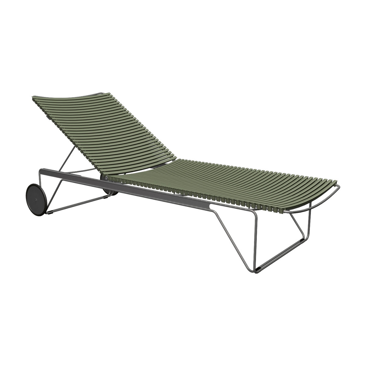Chaise longue ajustable en métal et plastique vert Click - Houe - The Cool Republic