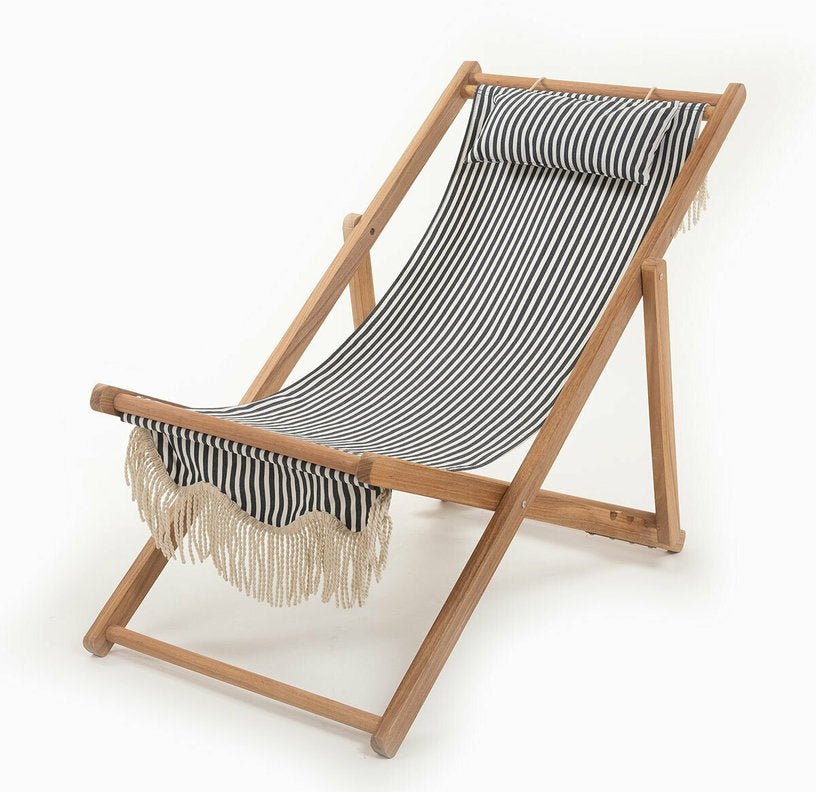 Chaise longue aux rayures bleues et blanches Sling Premium - Business & Pleasure - The Cool Republic