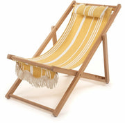 Chaise longue aux rayures jaunes et blanches vintage Sling Premium - Business & Pleasure - The Cool Republic