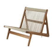 Chaise longue d'extérieur en bois iroko huilé MR01 Initial - Gubi - The Cool Republic