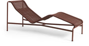 Chaise longue en corde et acier bordeaux 65x164x70cm Palissade - Hay