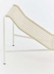 Chaise longue en corde et acier crème 65x164x70cm Palissade - Hay