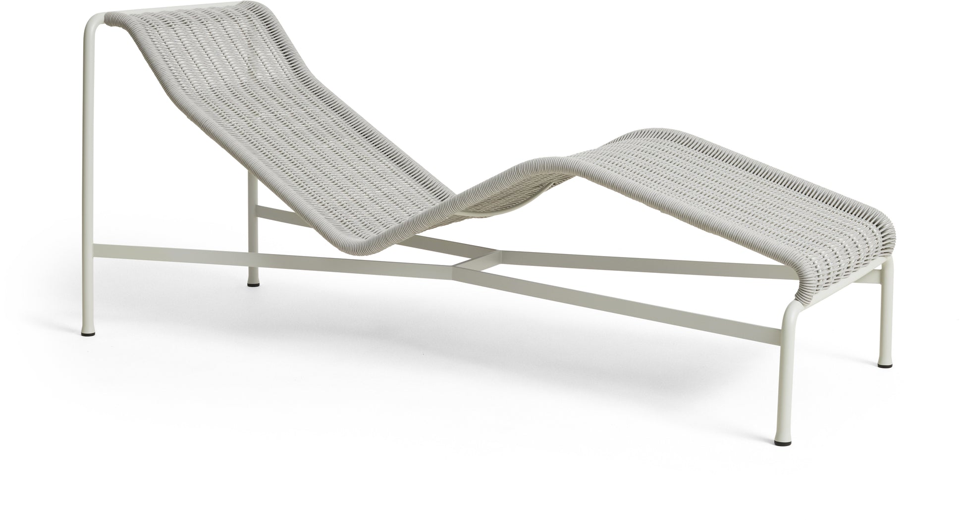 Chaise longue en corde et acier gris 65x164x70cm Palissade - Hay