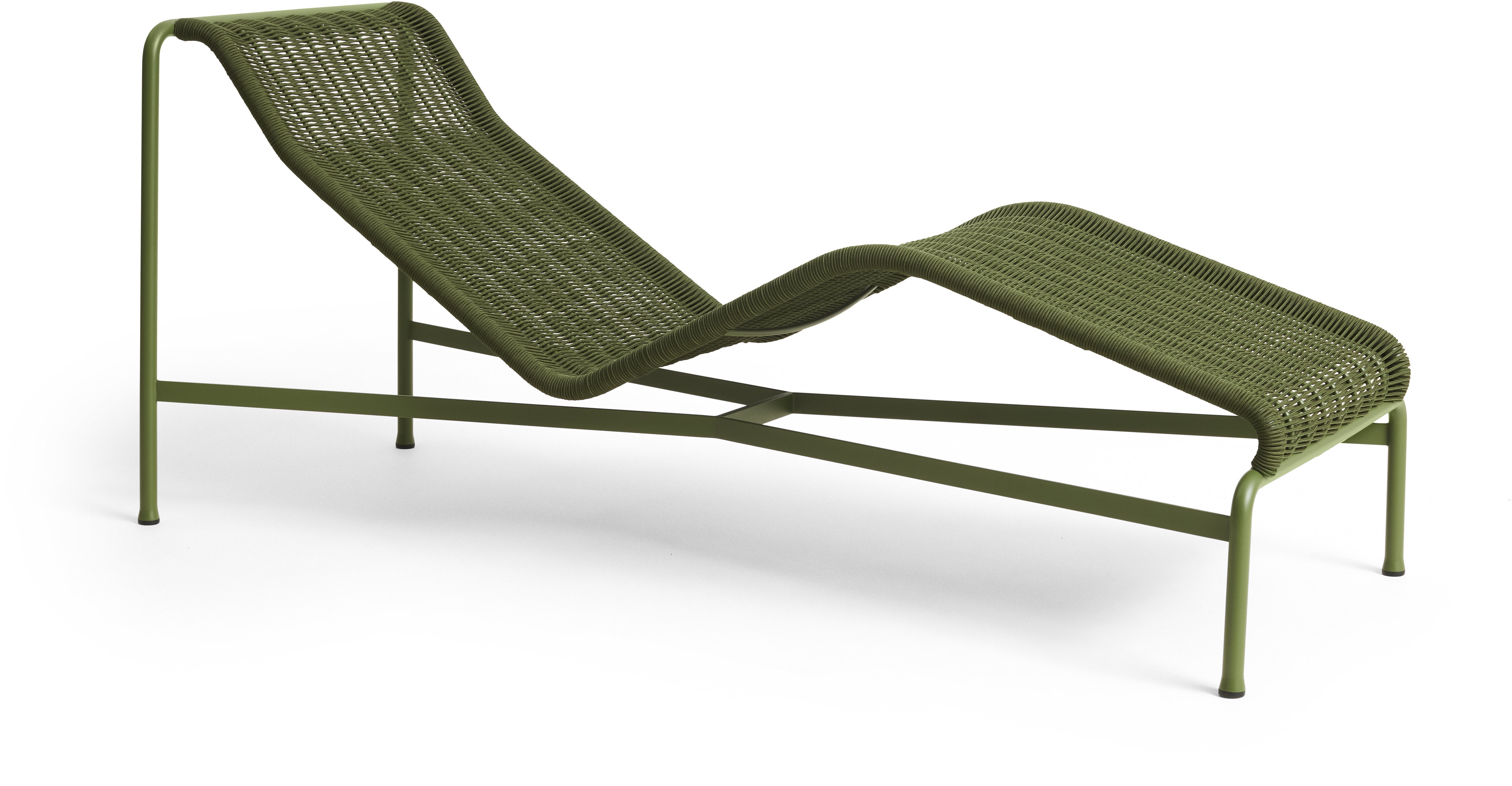 Chaise longue en corde et acier kaki 65x164x70cm Palissade - Hay