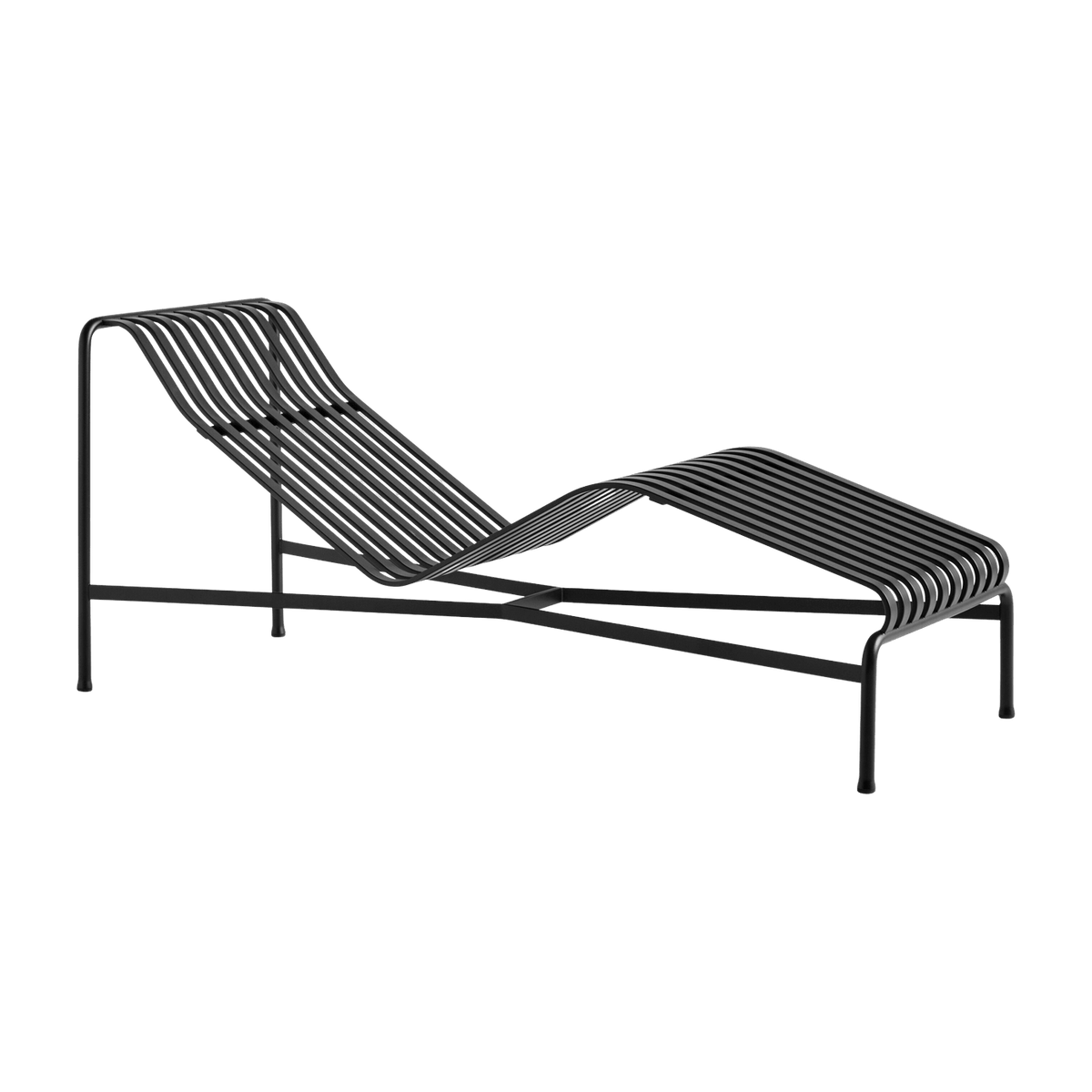 Chaise longue en métal anthracite Palissade - HAY - The Cool Republic