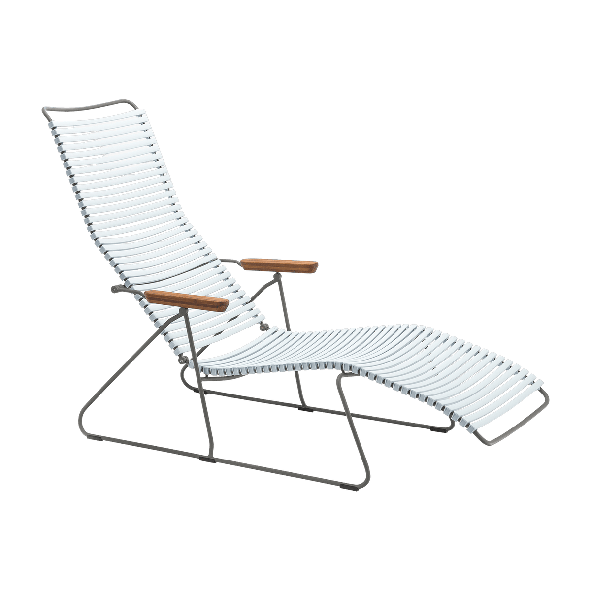 Chaise longue en métal et plastique et plastique bleu clair CLICK - Houe - The Cool Republic