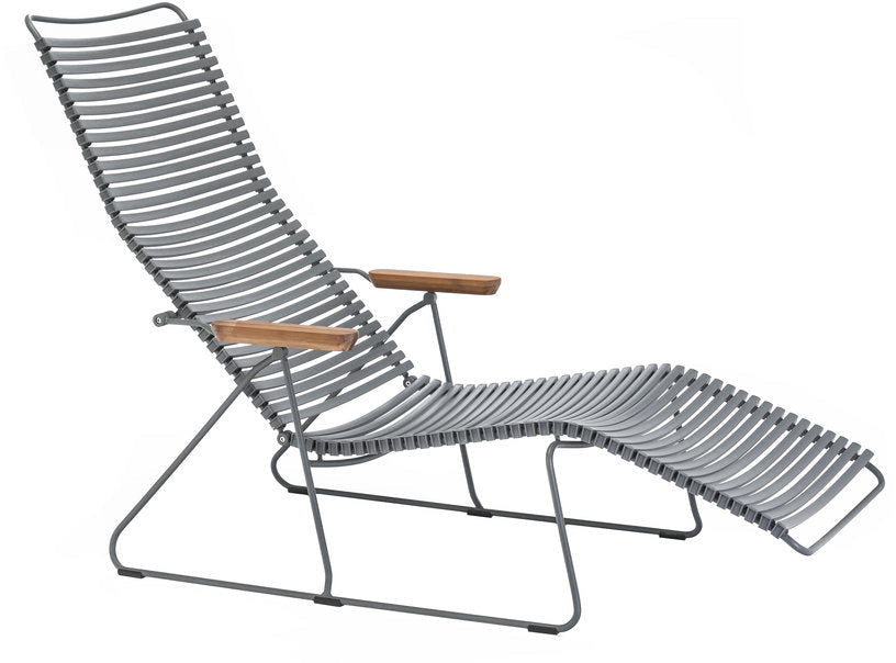 Chaise longue en métal et plastique et plastique gris foncé CLICK - Houe - The Cool Republic