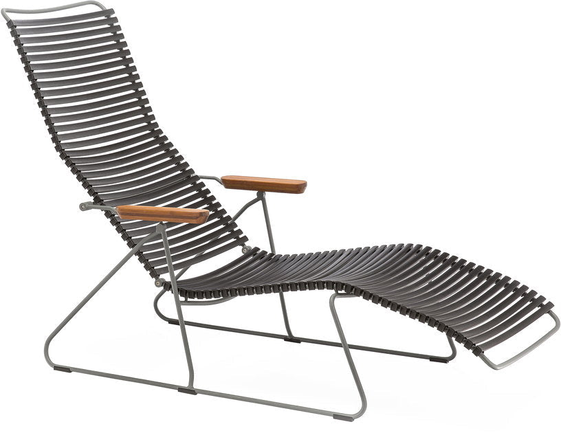 Chaise longue en métal et plastique et plastique noir CLICK - Houe - The Cool Republic
