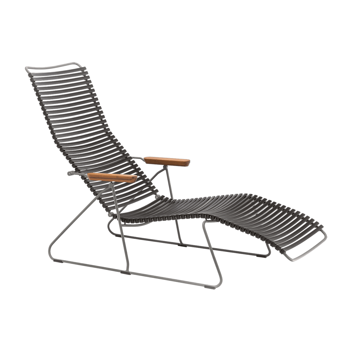 Chaise longue en métal et plastique et plastique noir CLICK - Houe - The Cool Republic
