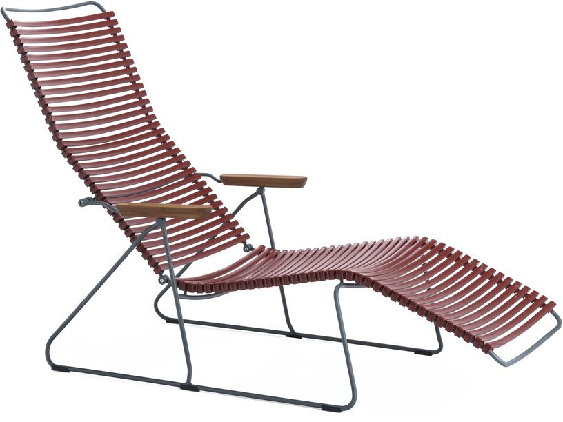 Chaise longue en métal et plastique et plastique rouge Paprika CLICK - Houe - The Cool Republic