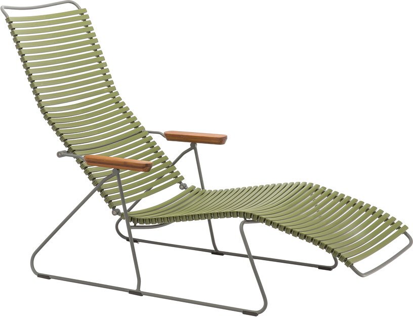 Chaise longue en métal et plastique et plastique vert olive CLICK - Houe - The Cool Republic