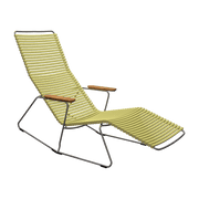 Chaise longue en métal et plastique jaune citron 136,5x66x93cm Click - Houe - The Cool Republic