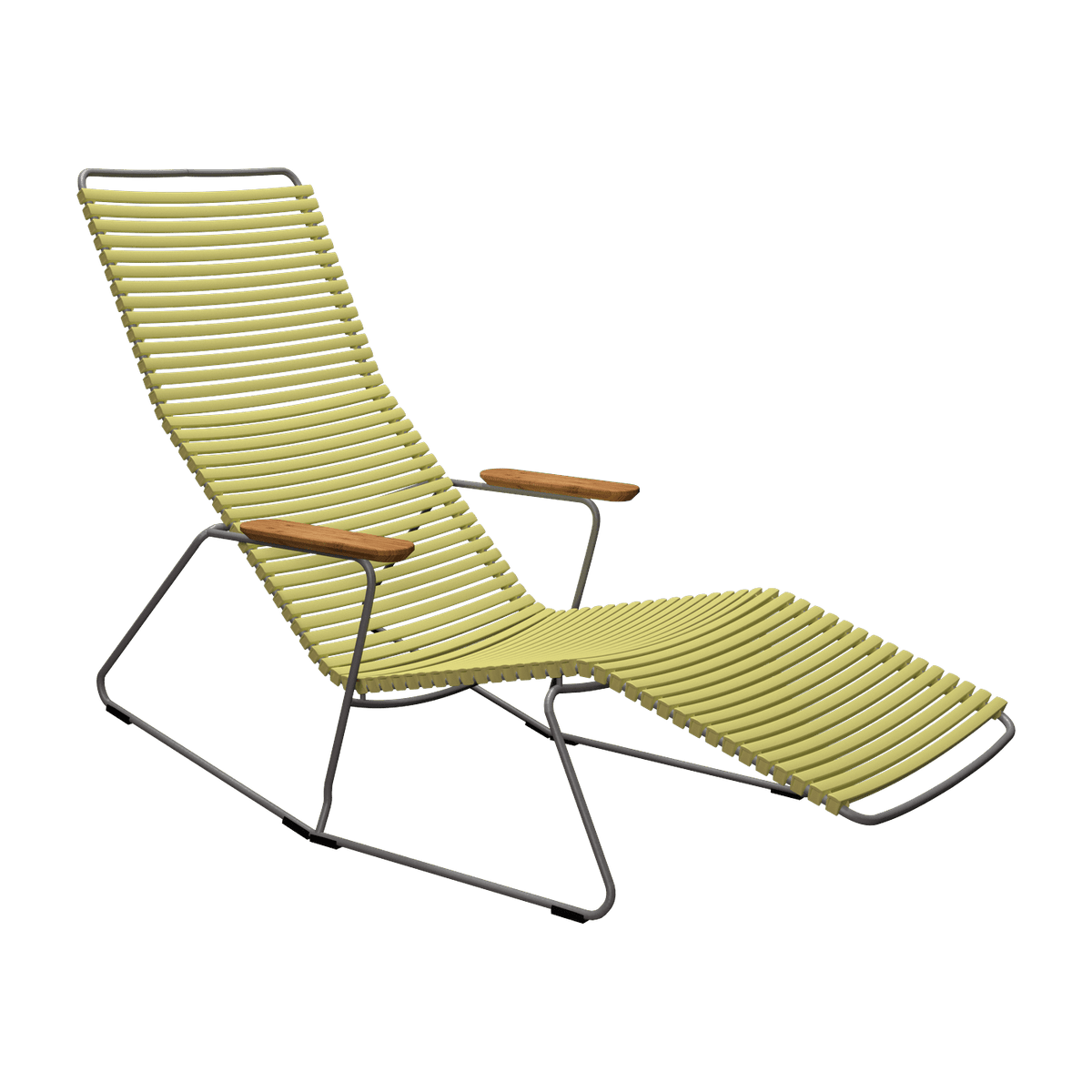 Chaise longue en métal et plastique jaune citron 136,5x66x93cm Click - Houe - The Cool Republic