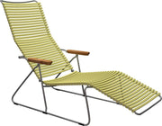 Chaise longue en métal et plastique jaune citron 143x60,5x96cm sunlounger Click - Houe - The Cool Republic