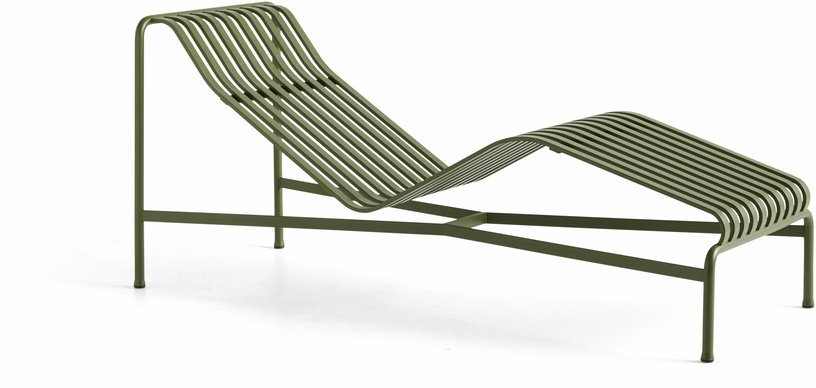 Chaise longue en métal olive Palissade - HAY - The Cool Republic
