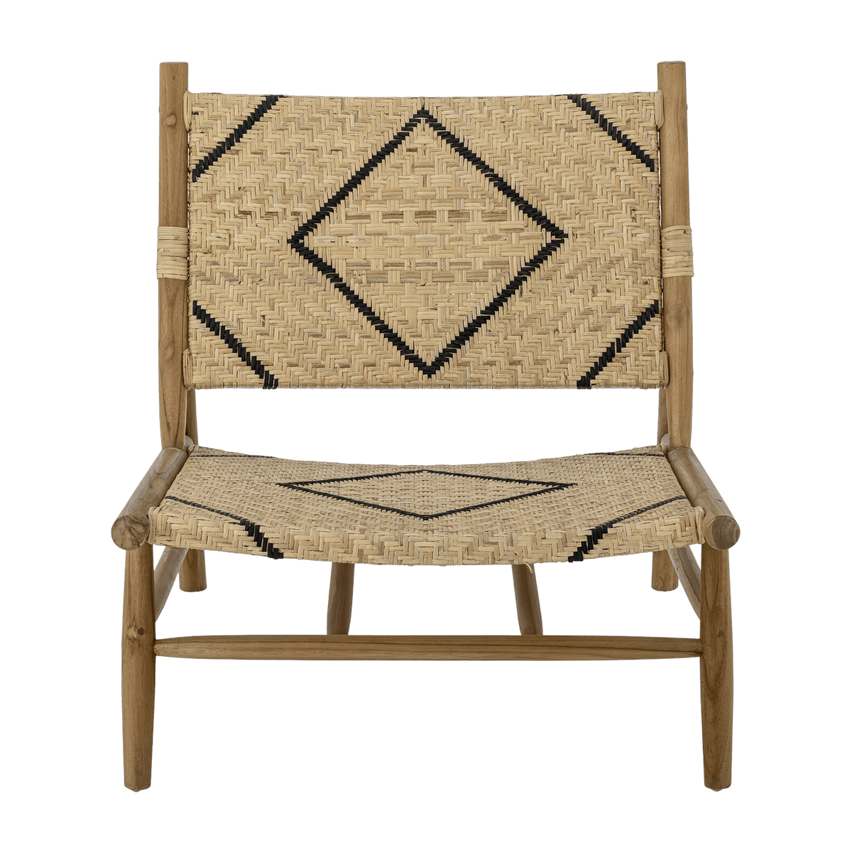 Chaise longue en teck naturel et rotin 70 x 78 cm Lennox - Bloomingville - The Cool Republic