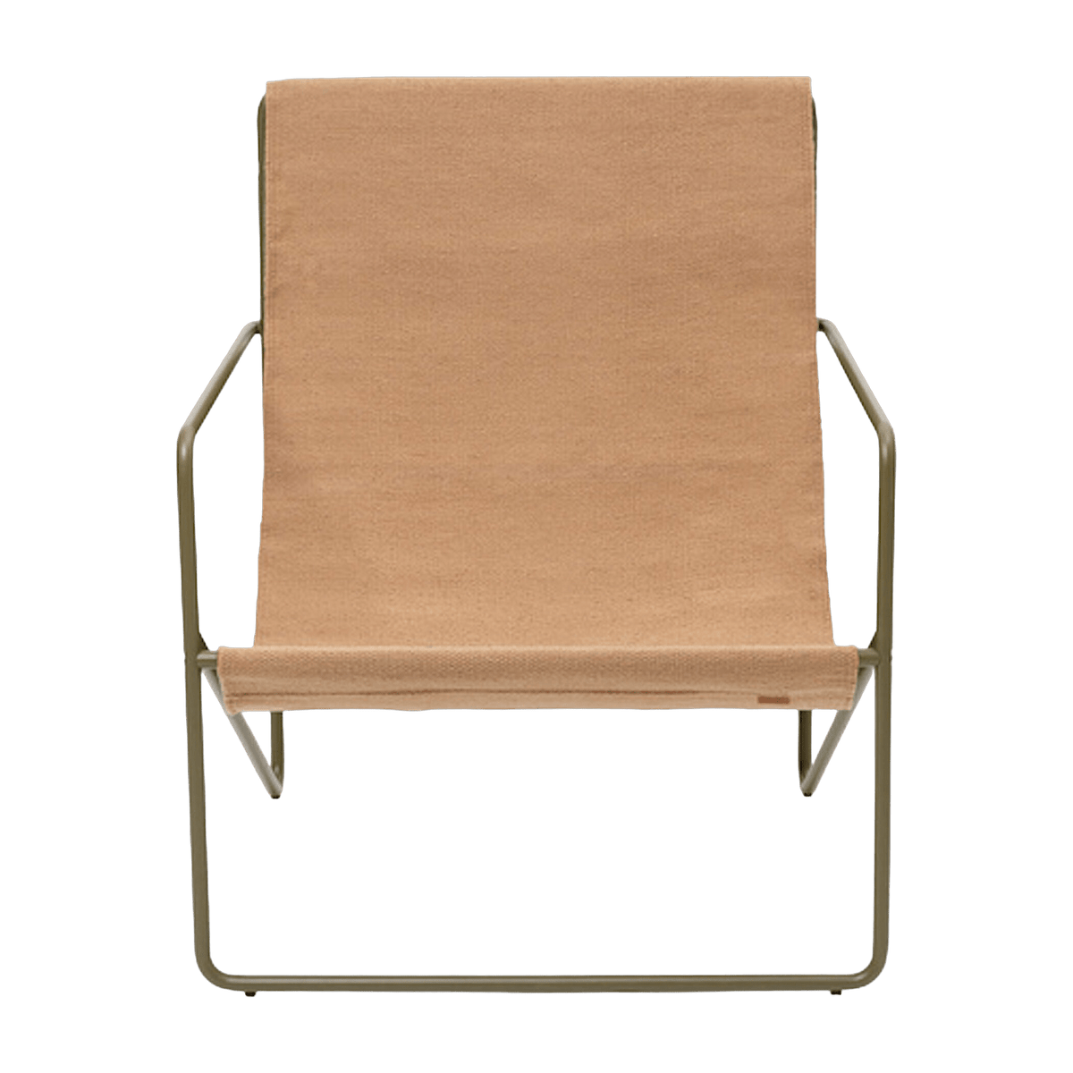 Chaise longue en vinyl marron et acier vert olive 63 x 66 cm Desert - Ferm Living - The Cool Republic