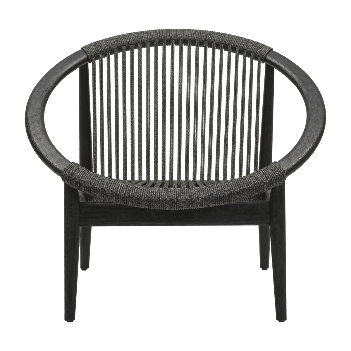 Chaise longue Frida en teck noir avec cordage noir onyx 80 x 91 x 81 cm - Vincent Sheppard - The Cool Republic
