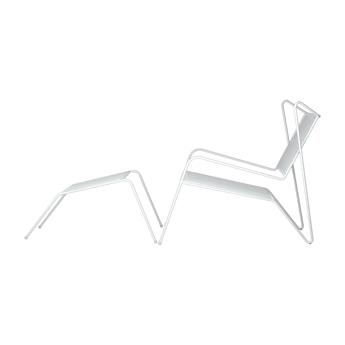 Chaise lounge avec repose pieds en acier blanc Capri Easy - Cools Collection - The Cool Republic