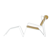 Chaise lounge avec repose pieds en acier blanc et coussins jaune Capri Easy - Cools Collection - The Cool Republic