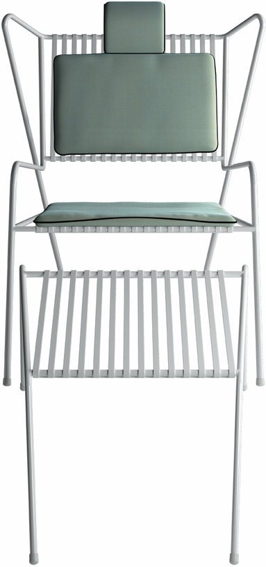 Chaise lounge avec repose pieds en acier blanc et coussins opal Capri Easy - Cools Collection - The Cool Republic