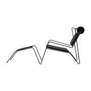 Chaise lounge avec repose pieds en acier et coussins noir Capri Easy - Cools Collection - The Cool Republic