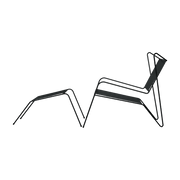 Chaise lounge avec repose pieds en acier noir Capri Easy - Cools Collection - The Cool Republic