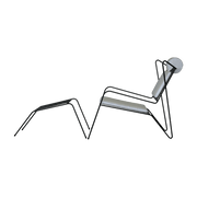 Chaise lounge avec repose pieds en acier noir et coussins beige Capri Easy - Cools Collection - The Cool Republic