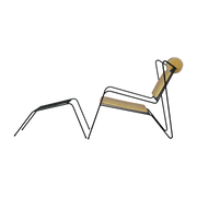 Chaise lounge avec repose pieds en acier noir et coussins jaune Capri Easy - Cools Collection - The Cool Republic