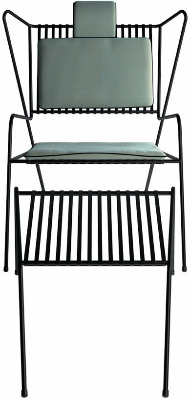 Chaise lounge avec repose pieds en acier noir et coussins opal Capri Easy - Cools Collection - The Cool Republic