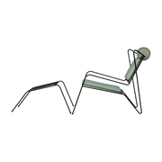 Chaise lounge avec repose pieds en acier noir et coussins opal Capri Easy - Cools Collection - The Cool Republic