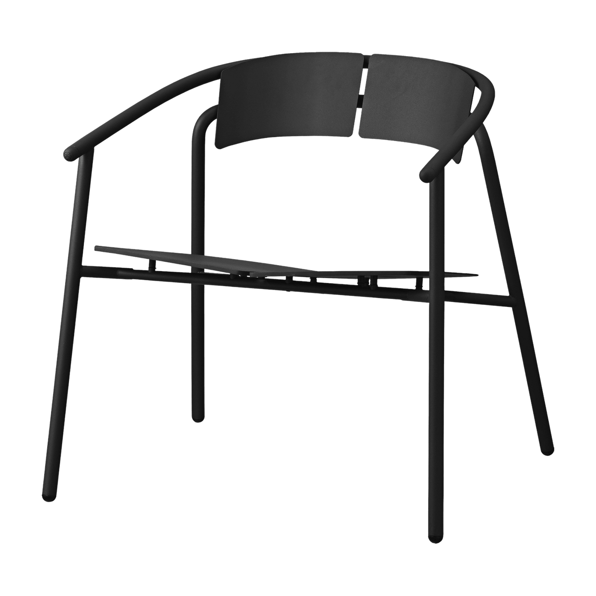 Chaise lounge de jardin avec accoudoirs en acier noir Novo - AYTM - The Cool Republic