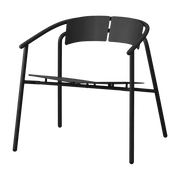 Chaise lounge de jardin avec accoudoirs en acier noir Novo - AYTM - The Cool Republic