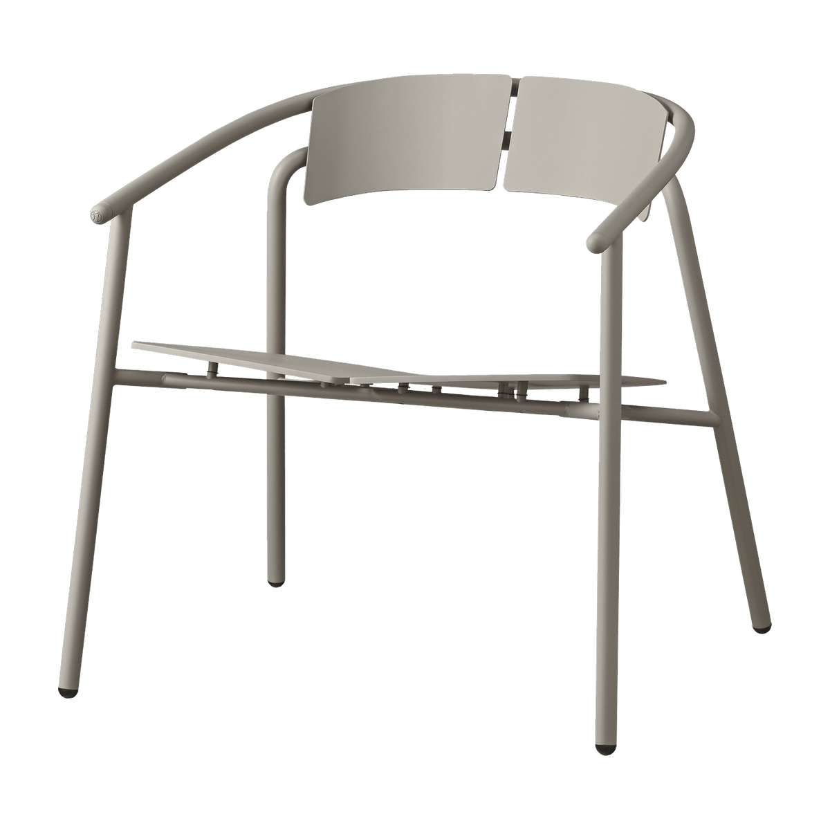 Chaise lounge de jardin avec accoudoirs en acier taupe Novo - AYTM - The Cool Republic