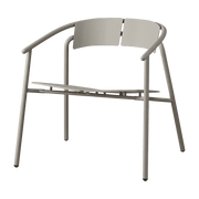 Chaise lounge de jardin avec accoudoirs en acier taupe Novo - AYTM - The Cool Republic