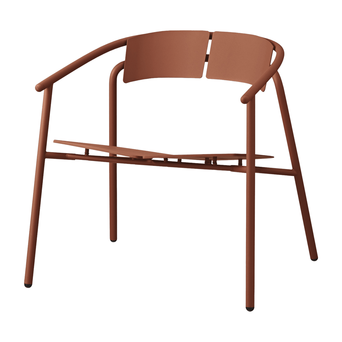 Chaise lounge de jardin avec accoudoirs en acier terracotta Novo - AYTM - The Cool Republic