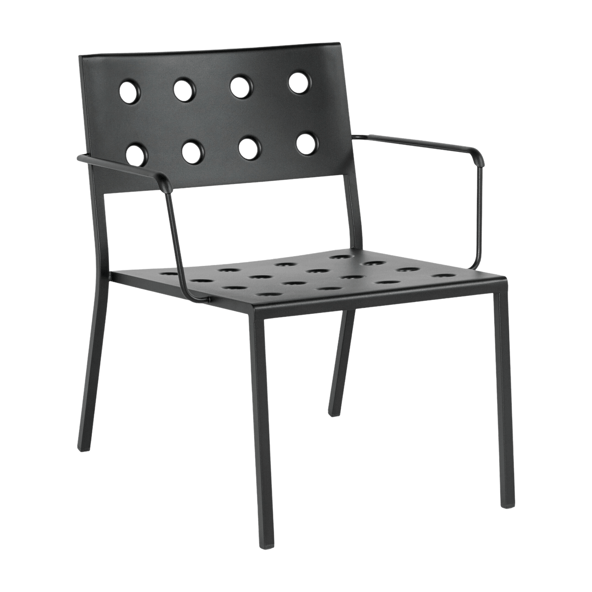 Garden lounge chair with anthracite steel armrests Balcony - HAY - The Cool Republic