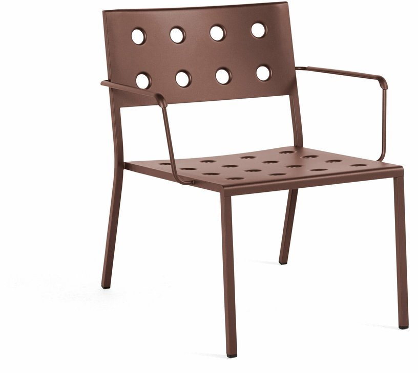 Chaise lounge de jardin avec accourdoirs en acier rouge Balcony - HAY - The Cool Republic