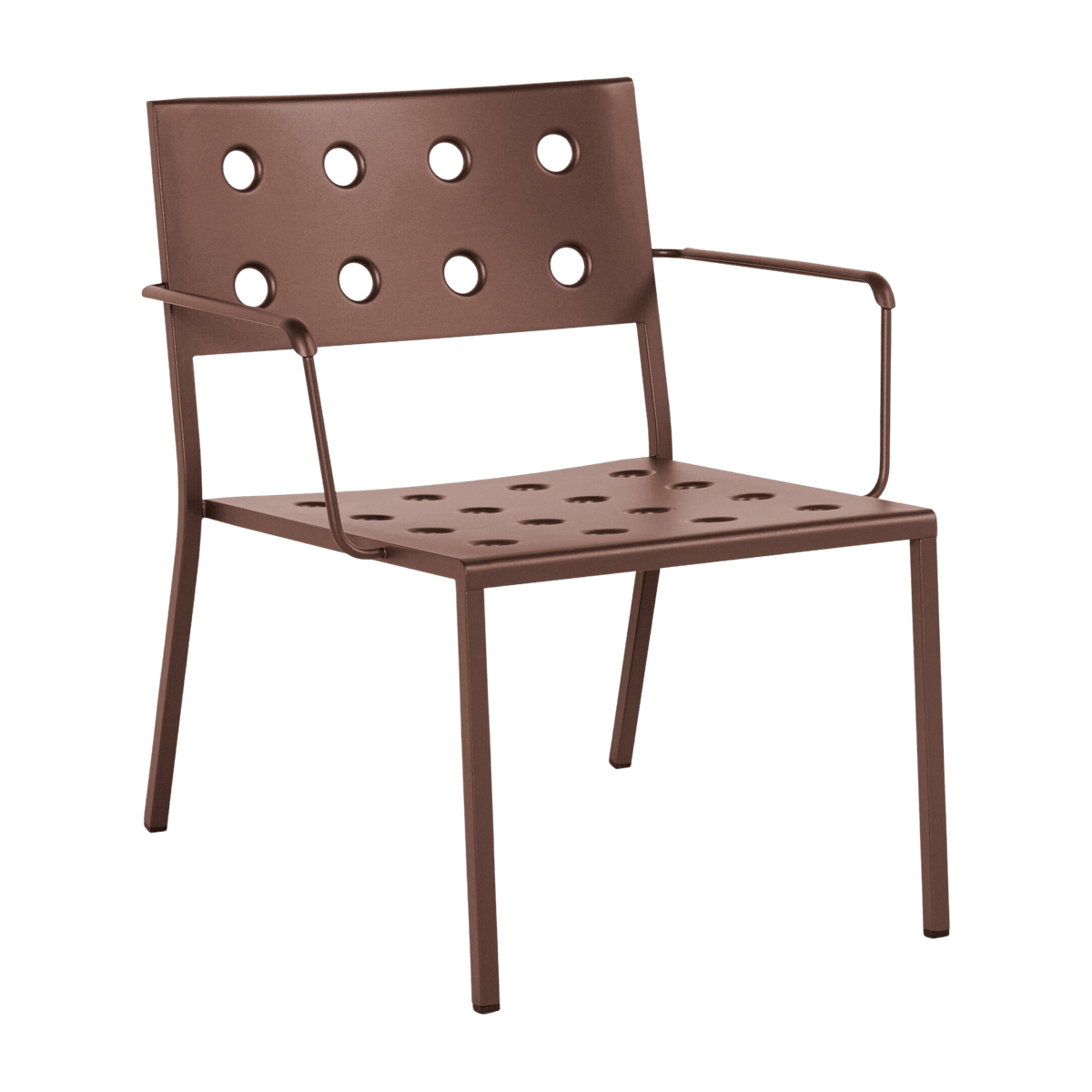 Garden lounge chair with red steel armrests Balcony - HAY - The Cool Republic