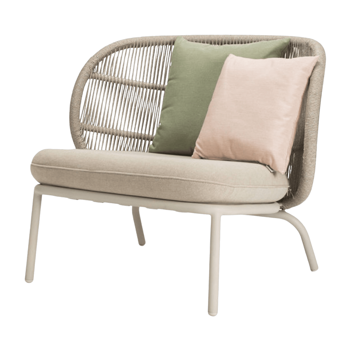 Chaise lounge de jardin blanche et tissu almond Kodo - Vincent Sheppard - The Cool Republic
