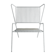 Chaise lounge en acier blanc et coussin d'assise beige Capri Easy - Cools Collection - The Cool Republic
