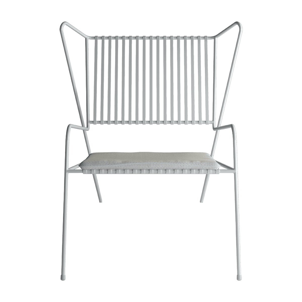 Chaise lounge en acier blanc et coussin d'assise beige Capri Easy - Cools Collection - The Cool Republic