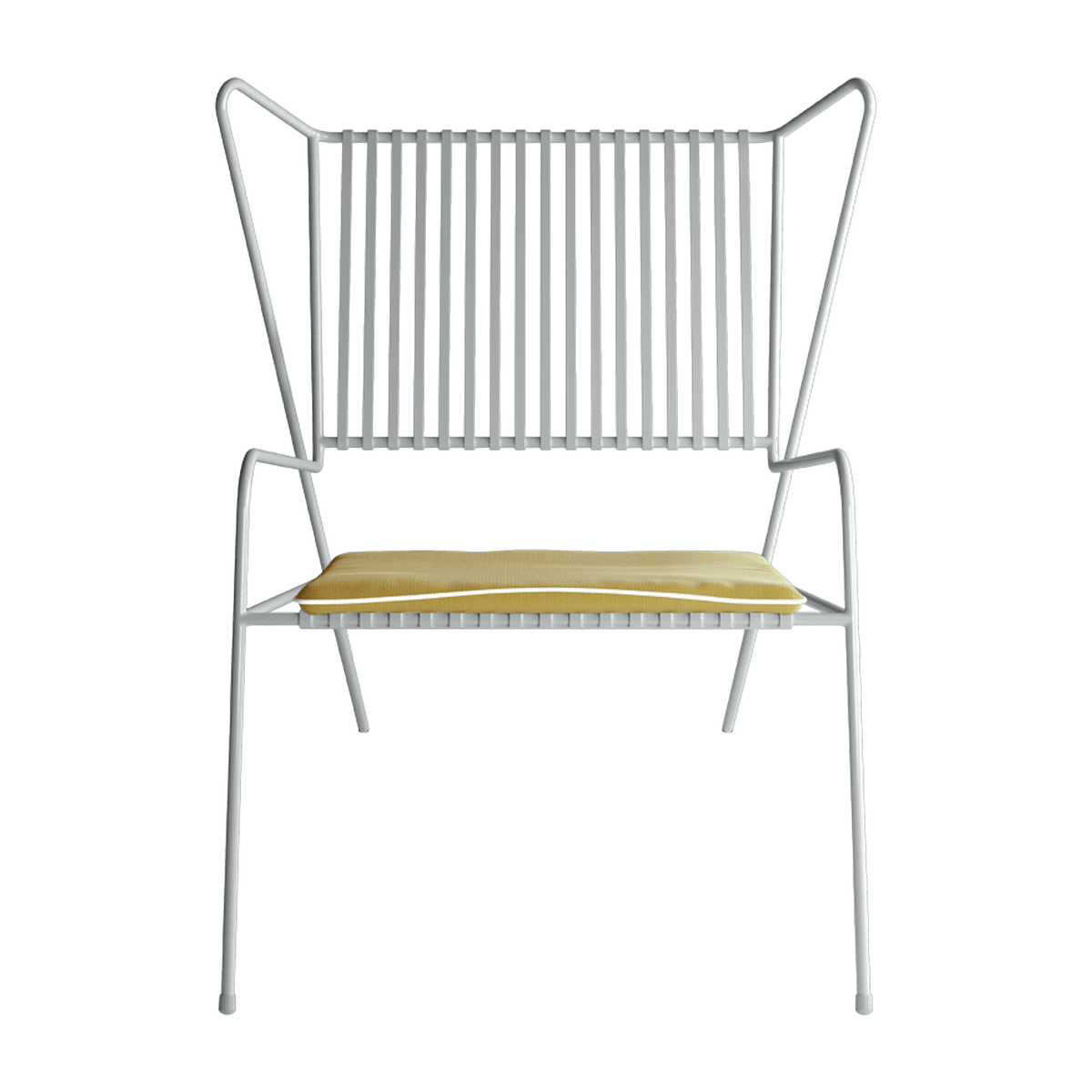 Chaise lounge en acier blanc et coussin d'assise jaune Capri Easy - Cools Collection - The Cool Republic