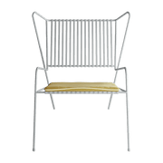 Chaise lounge en acier blanc et coussin d'assise jaune Capri Easy - Cools Collection - The Cool Republic