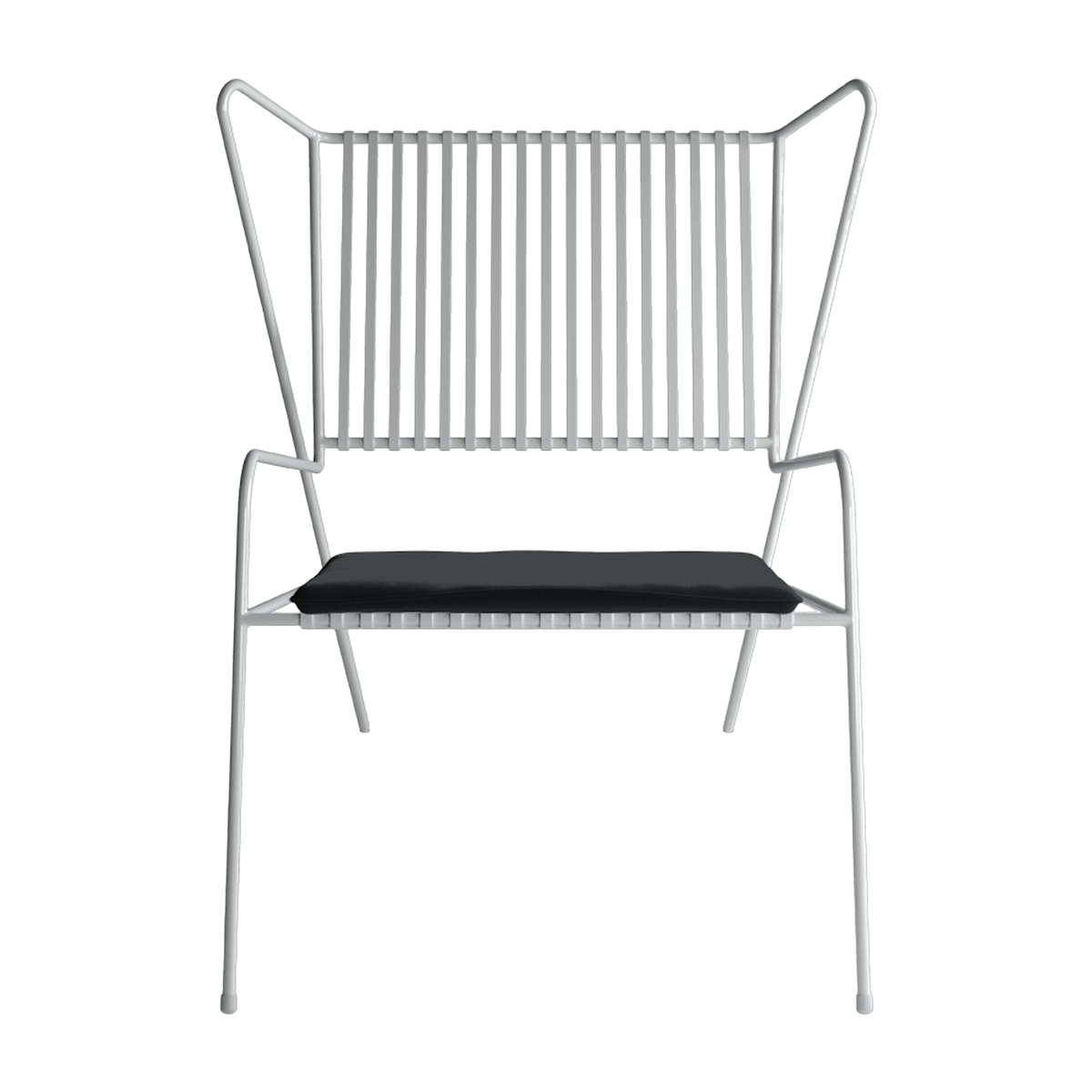 Chaise lounge en acier blanc et coussin d'assise noir Capri Easy - Cools Collection - The Cool Republic