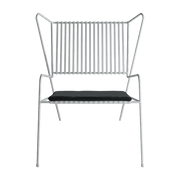 Chaise lounge en acier blanc et coussin d'assise noir Capri Easy - Cools Collection - The Cool Republic
