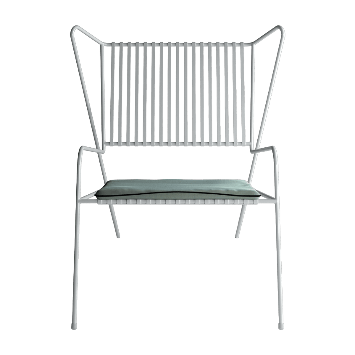 Chaise lounge en acier blanc et coussin d'assise opal Capri Easy - Cools Collection - The Cool Republic