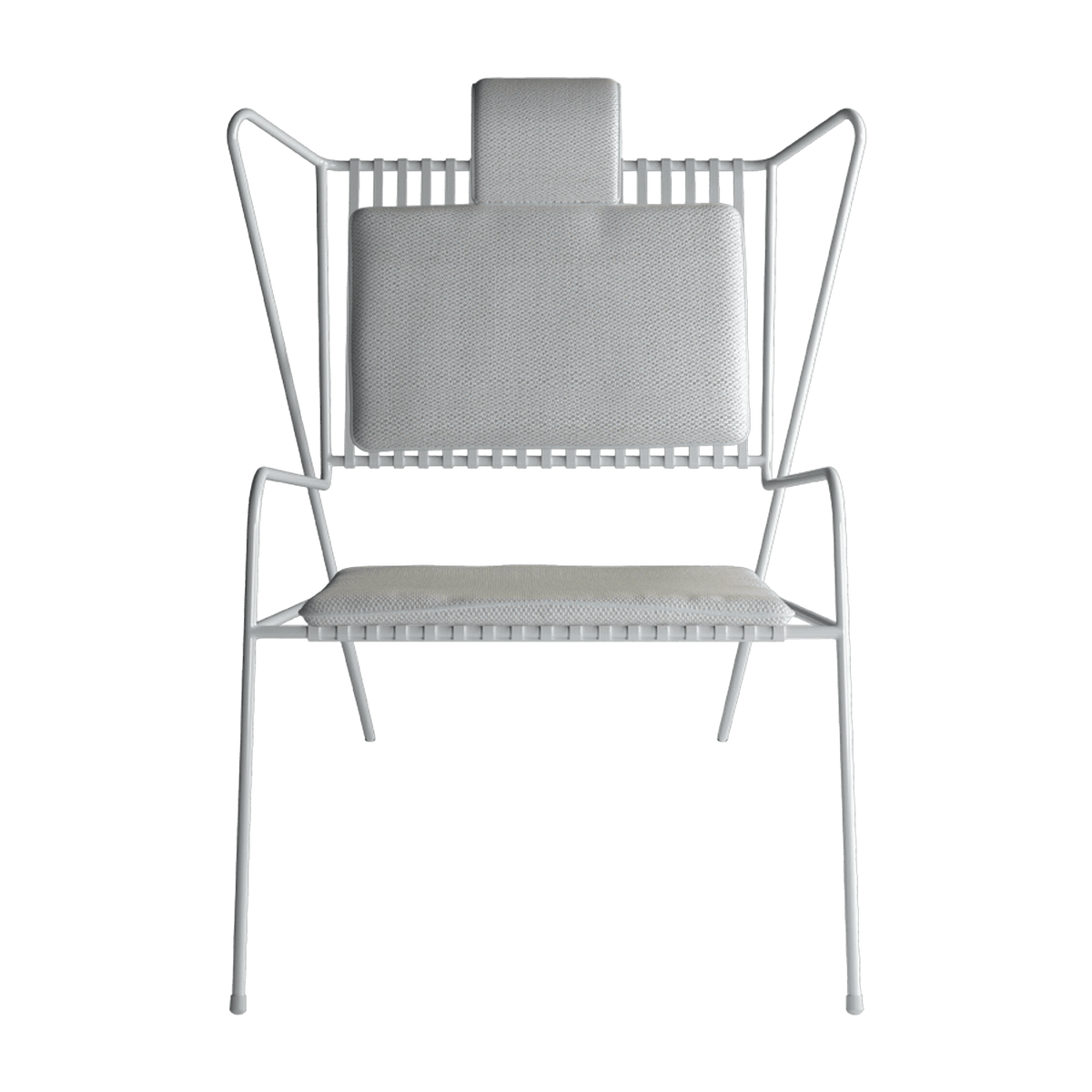 Chaise lounge en acier blanc et coussins beiges Capri Easy - Cools Collection - The Cool Republic