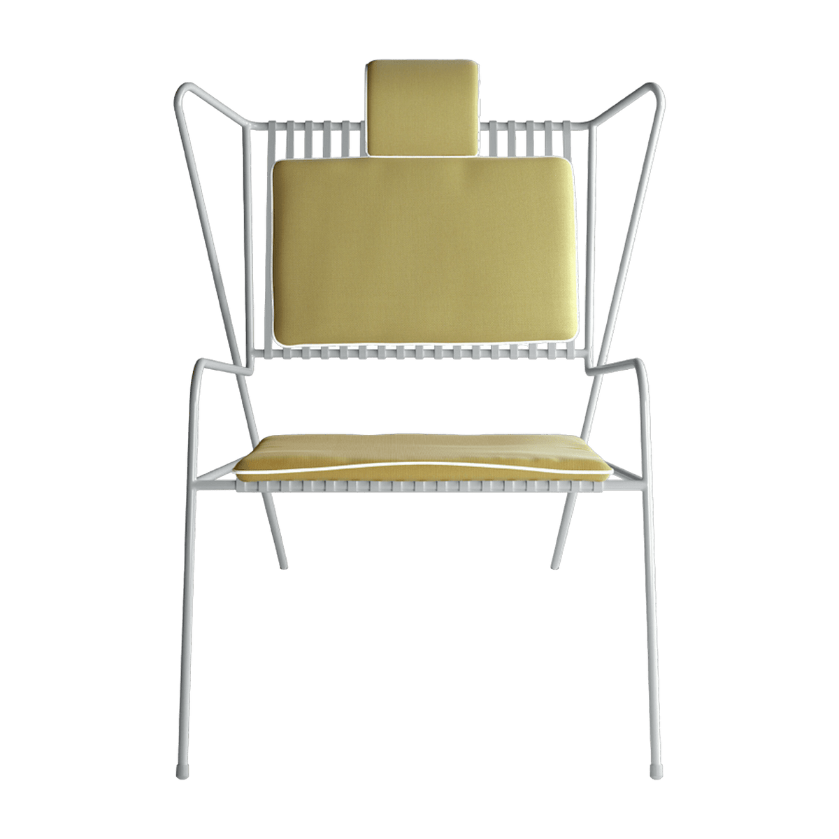 Chaise lounge en acier blanc et coussins jaunes Capri Easy - Cools Collection - The Cool Republic