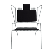 Chaise lounge en acier blanc et coussins noirs Capri Easy - Cools Collection - The Cool Republic